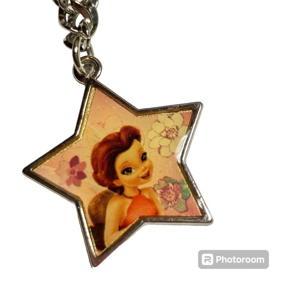 Vintage Disney Tinker Bell Rosetta Charm Bracelet Starter 8" Fairy Silver Tone - Picture 2 of 9